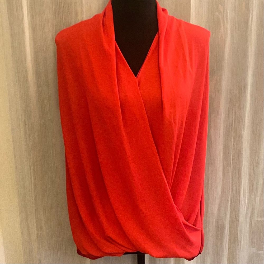 Red Draped Sleeveless Top